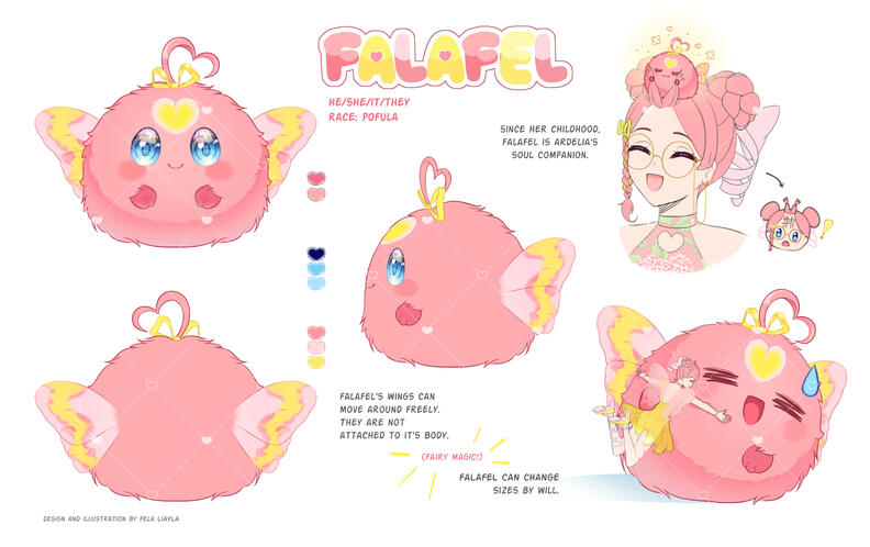 Falafel Design and Character Sheet by me