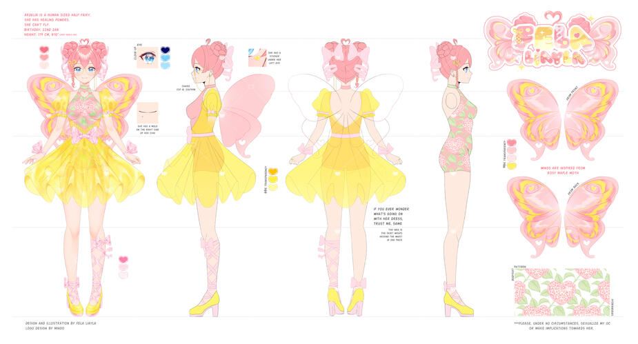 Ardelia Design, Vtuber Model, and Character Sheet by me